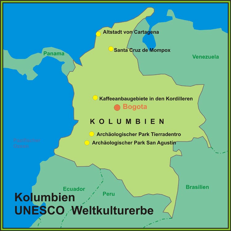 UNESCO-Weltkulturerbe in kolumbien
