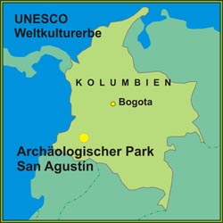 Archäologischer Park San Agustín ist Teil des UNESCO Weltkulturerbe